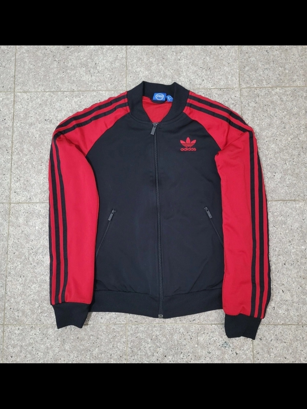 Adidas Black and Red Lightweight Track Jacket Size XS